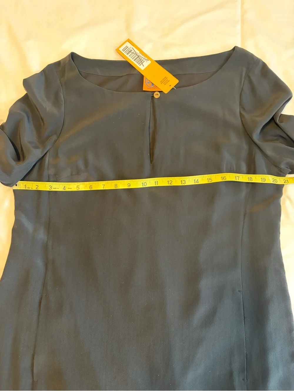 NWT Tory Burch 100% Silk Black Dress Size 14 Quiet Luxury Understated C14